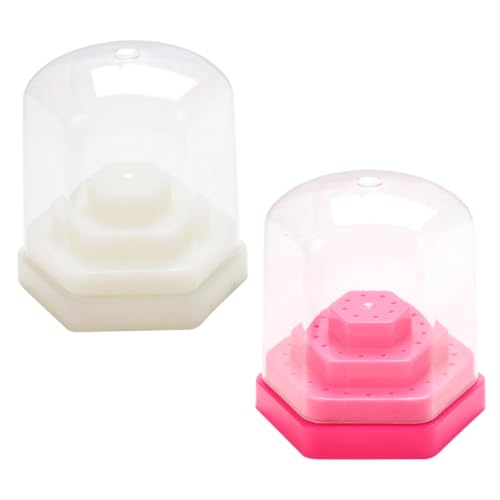 HONMEET 2個 48穴 ネイルアートビットホルダー ネイルグラインディングディスプレイボックス 電動マニ ケース ネイルビットセット 収納オーガナイザー ホワイト