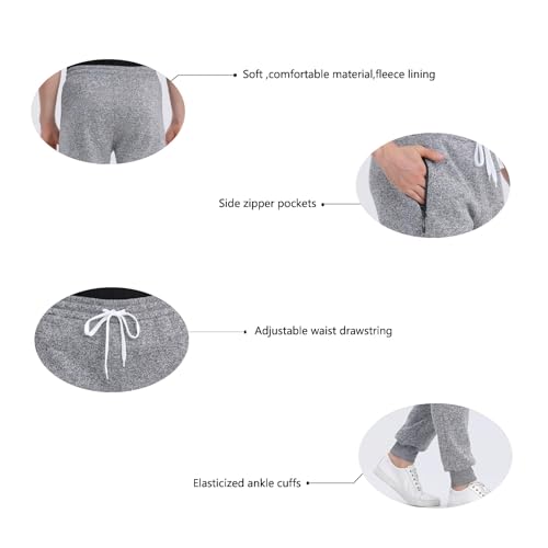 SUGARNO Mens Sweatpants 3 Pack,Fleece Sweat Pants Joggers with Zipper Pockets Athletic Workout Gym Joggers for Men(Medium) — view 3