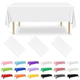 NACHLYNN 3 Stück Einweg Tischdecke 137 x 274 cm Weiß Rechteckige Tischabdeckung Wasserdicht Gartentischdecke für Festivals Party Hochzeiten Brautpartys Geburtstag Dekorationen