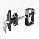 JZVXX Shed Lock, 5-1/2' Steam with 2 Keys, Shed Door Latch, Door Lock Latch, Shed Door Hardware- Black