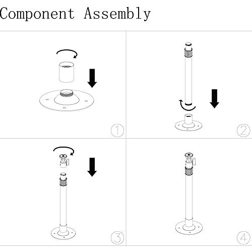 Tuimen Projector Ceiling Mount, Universal Projector Mount 10.23" - 15.74" Extendable Projector Wall Mount Or Bracket With 360° Adjustable Projection Angle, 2 Adapters For Different Mounting Holes #TOP6
