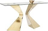Kare Design Gloria Gold Konsole, Flurablage, Schmintisch gold, Konsole glas gold, Luxus Kosole, (H/B/T) 82x140x45cm, 45 x 140 x 82
