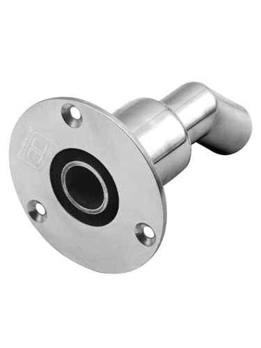 Image of OCEANBROAD Stainless Steel 316 Thru Hull Exhaust Skin Fitting 24mm Hose | Marine Exhaust Port for Webasto, Planar, Eberspacher, Chinese Diesel Parking heaters, with Bolts and Nuts