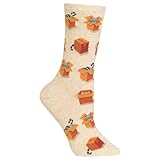 Hot Sox womens Cat Lovers Novelty Fashion Crew Casual Sock, Cats in Boxes (Natural Melange), 6 12 US