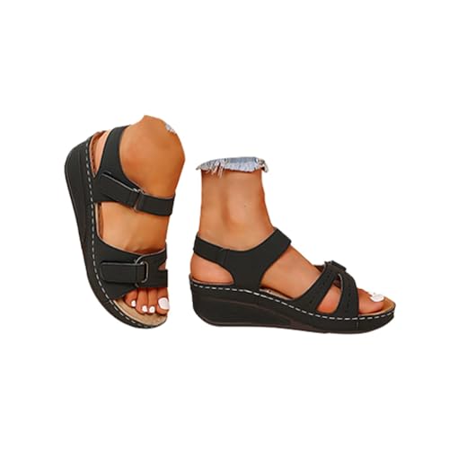 Gyaimxfu 2025 Sandalias Deportivas Ortopédicas para Mujer Plataforma Zapatos Verano Comodos Vestir Elegantes Moda Fiesta Sandalia de Cuña Transpirables Flexibles Playa Trekking Caminar Senderismo