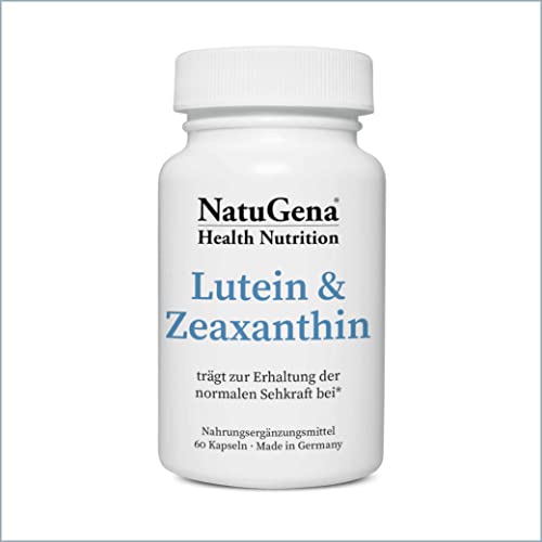 NatuGena Lutein & Zeaxanthin, Tagetes erecta, Carotinoide, trägt zur Erhalung der Sehkraft bei, 60 Kapseln Cover