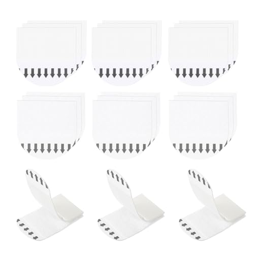 Image of PATIKIL 24 Pairs (48 Strips) Picture Hanging Strips, Heavy Duty Picture Hanging Strips Kit Removable Wall Hanging Strips Without Nails for Decorations, White 38x38mm