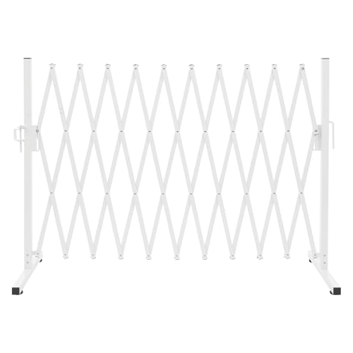 Portable Safety Barrier Gate, Expandable Aluminum & Iron Barrier with Foldable Design, Rust-Resistant Gate for Indoor & Outdoor Use, Quick Installation and High Visibility for Safety Control