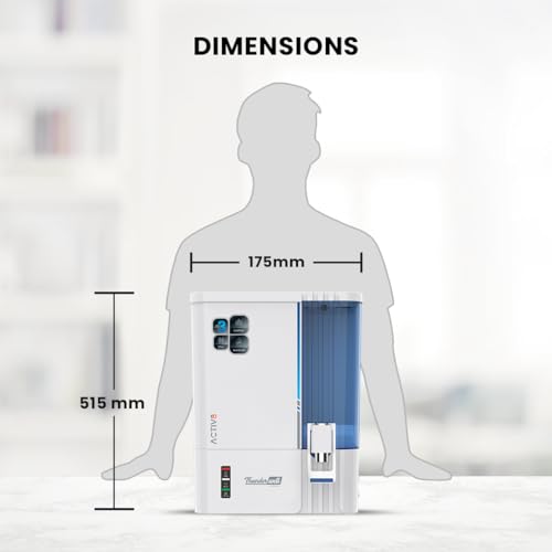 Image of Thunderwell ACTIV8 RO UV UF Water Purifier for Home | Zinc Copper Alkaline | 12 Stage Purification | TDS Controller | 10L Storage Tank | White