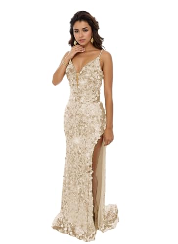 Amazon.com: Beige Sequins Prom Dress Sparkly Long V-Neck Tight Mermaid Prom  Party Gowns Spaghetti Strap Formal Evening Gowns US0 : Clothing, Shoes &  Jewelry
