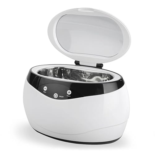 Pulitore ad ultrasuoni per dispositivi di ritenzione, 650ML/42kHz Pulitore ad ultrasuoni per dispositivi di ritenzione dentale, pulitore ad ultrasuoni portatile per gioielli con 5 impostazion