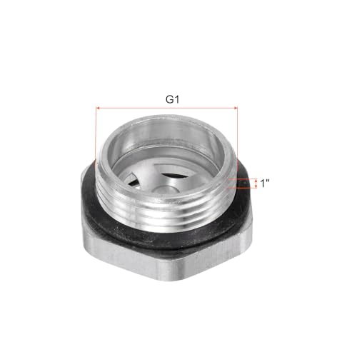 Image of uxcell Air Compressor Oil Level Gauge Sight Glass G1 Male Threaded 23mm Height Aluminum Liquid Indicator Sight Window