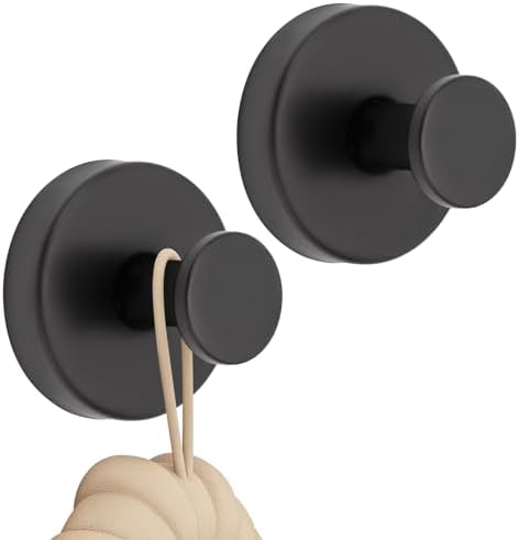 2x Bademantelhaken Aus Edelstahl (SUS 304), Schwarz Matt, Für Bad & Küche, Tragkraft 5 Kg