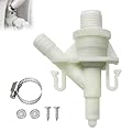 385311641 RV Toilet Water Valve Kit Replacement for Dometic 300 301 310 320 and Sealand Toilets,RV Toilet Replacement Parts for Dometic Water Valve Kit,Includes Hose Clamp and Fasteners