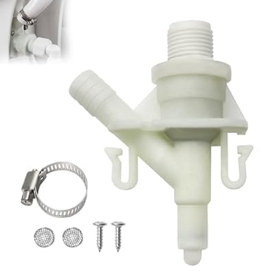 385311641 RV Toilet Water Valve Kit Replacement for Dometic 300 301 310 320 and Sealand Toilets,RV Toilet Replacement Parts for Dometic Water Valve Kit,Includes Hose Clamp and Fasteners