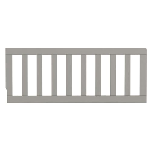 Image of Toddler Bed Safety Guard Rail for Oxford Baby, Soho, Ozlo & Avalon Baby Convertible Cribs - Solid Wood Rail for Toddler Bed Conversion - Safety Rails for Children (Rustic Grey, Option 2)