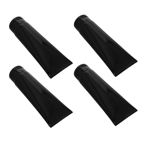 EPIGEIST 4 St Svarta Resebehållare med Tättslutande Lock Återfyllbara Mjuka Kosmetikrör för Lotion Schampo och Toner Läckagesäkra Refillbara Reseflaskor för Hygienartiklar