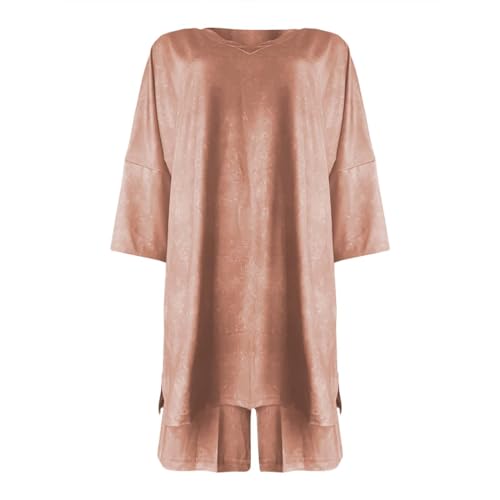 Conjunto de 2 peças para viagem de verão com gola V grande, conjunto de shorts de motociclista, roup