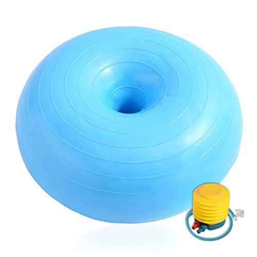 Donut Fitnessball, Yoga & Pilates Ball, Verdickung Anti-Blast, Schweizer Stabilitätsball für Yoga, Core und Balance Training, für Zuhause Klassenzimmer Gymnastik Fitnessstudio blau Cover