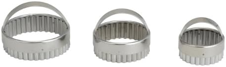 Mrs. Anderson’s Baking Crinkle Cookie and Fondant Cutters, Stainless Steel, 3-Piece Graduated Round Set with Handles