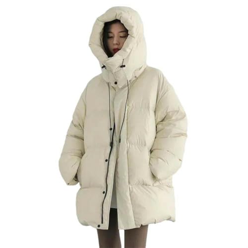 Doudoune femme mi-longue veste en duvet d'hiver chaude à capuche zippée