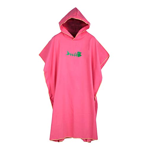 Faddare Hooded Towel Poncho, Towelling Robe Short Sleeve Hooded Surf Poncho Towel | Microfibre Wetsuit Universal Size, Quick Dry Towelling Poncho Coat for Surfing Swimming Wetsuit Changing(Peach)