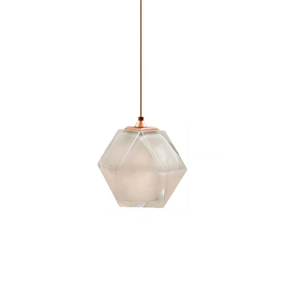 Lustre en verre suspension luminaire de plafond moderne réglable 20x22cm - 7