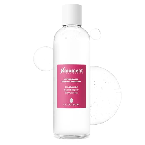 Xmoment Ultra Smooth Water-Based Lube - 8 Fl Oz Personal Lubricant for Vaginal and Anal Sex, pH Balanced Lube Without Glycerin & Parabens, Slippery Massage Gel for Women, Men and Couples