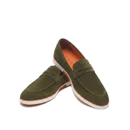 Image of HAYES LONDON Italian Suede Leather Loafers for Men | Casual Slip-On Shoes | Breathable & Lightweight Summer Wear | Comfortable Walking Shoes