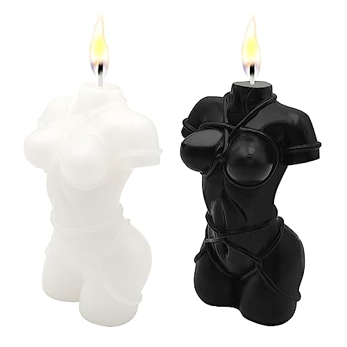 2 PCS Body Shaped Candle, Female Body Candle Woman S&M Torso Sexy Candles for Living Room Bedroom Bathroom Home Table Aesthetic Decoration Christmas, Soy Wax Scented Candle Scented