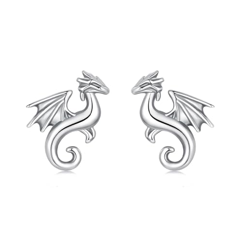 ZUOHUI Ohrstecker mit Mini-Drachen-Motiv aus S925 Sterlingsilber – hypoallergene kleine Creolen for Damen, süßer Tierschmuck for den Alltag und als Geschenk(SCE1930)