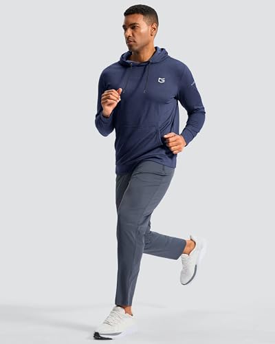 G Gradual Men's Fleece Hoodie Long Sleeve Athletic Workout Shirts(Dark Blue Heather,S) - image 6