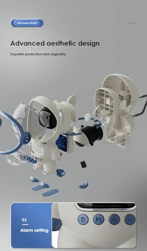 Smart-Astronaut-Wireless-Bluetooth-intelligent-speaker-Music-Speaker-Clock-Display-Durable-for-Bedroom-Whitehigh-bass-extra-fine-unit