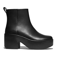 Fitflop Platfforms Heeled Leather Women's Black Boots