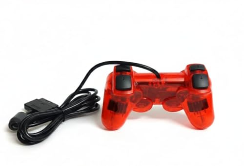 Image of Premium PS2 Compatible Wired Controller - High-Performance Gamepad for PlayStation 2 (All Models) Ergonomic Gamepad with Dual Vibration Feedback, Precision 360 Analog Sticks, Ergonomic Pro Grip - (Red)