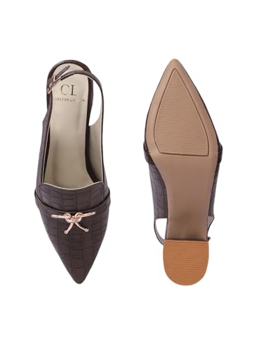 Image of Carlton London Women Comfortable Block Heel Pointed Toe Slingback Fashion Shoes for Party, Office use, Casual use