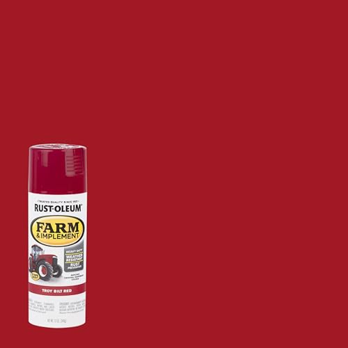 Image of Rust-Oleum 303473 Farm & Implement Spray Paint, 12 oz, Gloss Troy Bilt Red, (Pack of 1)