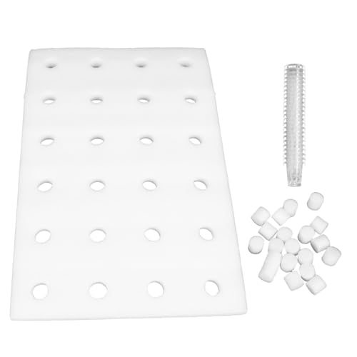 BESPORTBLE Kit de Hidropónico sin Suelo con Orificios Bandeja Flotante Cuadrada con Esponjas Cilíndricas para Plantas Esponjas para Invernadero de Vegetales y Jardinería Miniatura