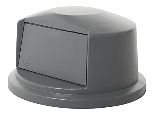 Image of Rubbermaid Commercial Products Heavy-Duty BRUTE Dome Swing Top Door Lid Plastic Gray Compatible with the 32-Gallon Waste /Utility Containers