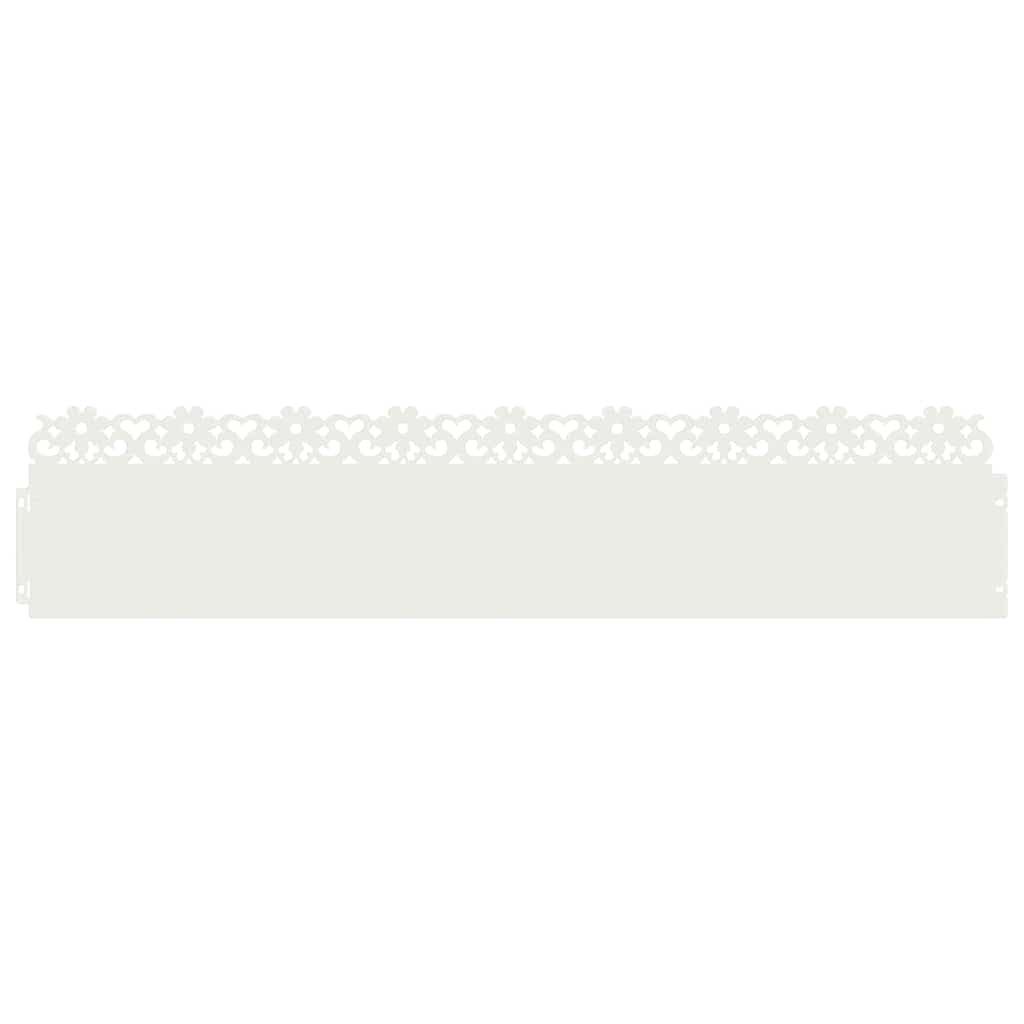 Bordure de pelouse 10 pièces 103 x 0,05 x 22 cm Acier Blanc