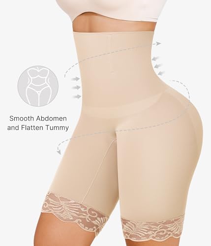 Image of Nebility Shapewear for Women Tummy Control High Waisted Body Shaper Shorts Thigh Slimmer Butt Lifter Panties Underwear