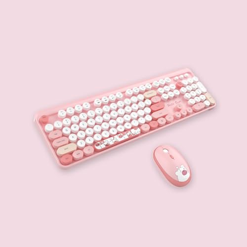 OUSEITECH X MOFII�L�[�{�[�h �}�E�X�Z�b�g �R���s���[�^�L�[�{�[�h �p�\�R���p �^�C�v���C�^�[�� �ۂ��L�[ �e���L�[ �t���L�[�{�[�h 104�L�[ ���킢���L�[�{�[�h 2.4G �Â� �v���[���g (�����F)