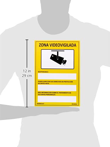 Cartello Zona Videosorvegliata Normaluz RD30042, PVC Glasspack 0,7 Mm, 21x30 Cm, Per Esterni/Interni, Conforme UE 2016/679 - 5