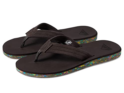 Image of Quiksilver Carver Suede Flip Flops for Men, Arch Support Athletic Mens Sandals, Thong Mens Slides