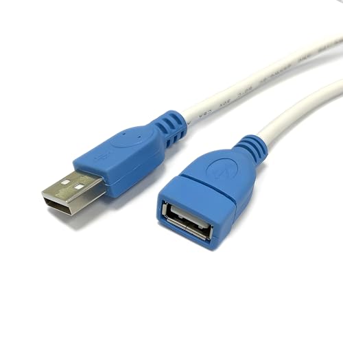 Image of 1.5M(4.92FT) USB 2.0 Male to Female Extension Cable, USB A Male to A Female Cable Cord Wire, PenDrive Extender for Tv, Pc, Hard Drive, Mouse Keyboard, Webcam, Scanner (White Pack 2)