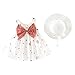 Produktbild REALIKE Kinder Baby Mädchen Ärmellos Kurze Kleid+1PC Hut Mode O-Ausschnitt Polka-Punkt Bogen MiniKleid Hoher Taille Prinzessin Sommerkleid Urlaub Outfit Kleidung Schön Kleinkind