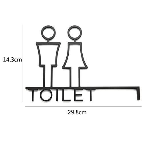 Letrero de baño for hombres y mujeres, decoración, letreros aluminio cepillado, con flecha