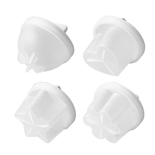 4pcs Boiled Egg Mold, Nonstick Plastic Cute Steamed Egg Mould Egg Bite Mold Hard Boiled Egg Shaper with Oil Brush for Breakfast Sandiwches Snacks (White)