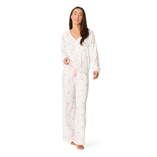 Image of PJ Salvage Women's [Amazon Exclusive] Cloud Jersey Open-bottom Pajama 2-piece Pj Set