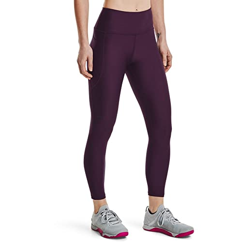 Under Armour Women's HeatGear Armour Hoge Antislip Waist Band Enkellegging Capri, Polaris Purple (501)/Mod Gray, M